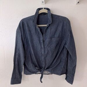 Ladies Prana dark chambray tie from button down Small